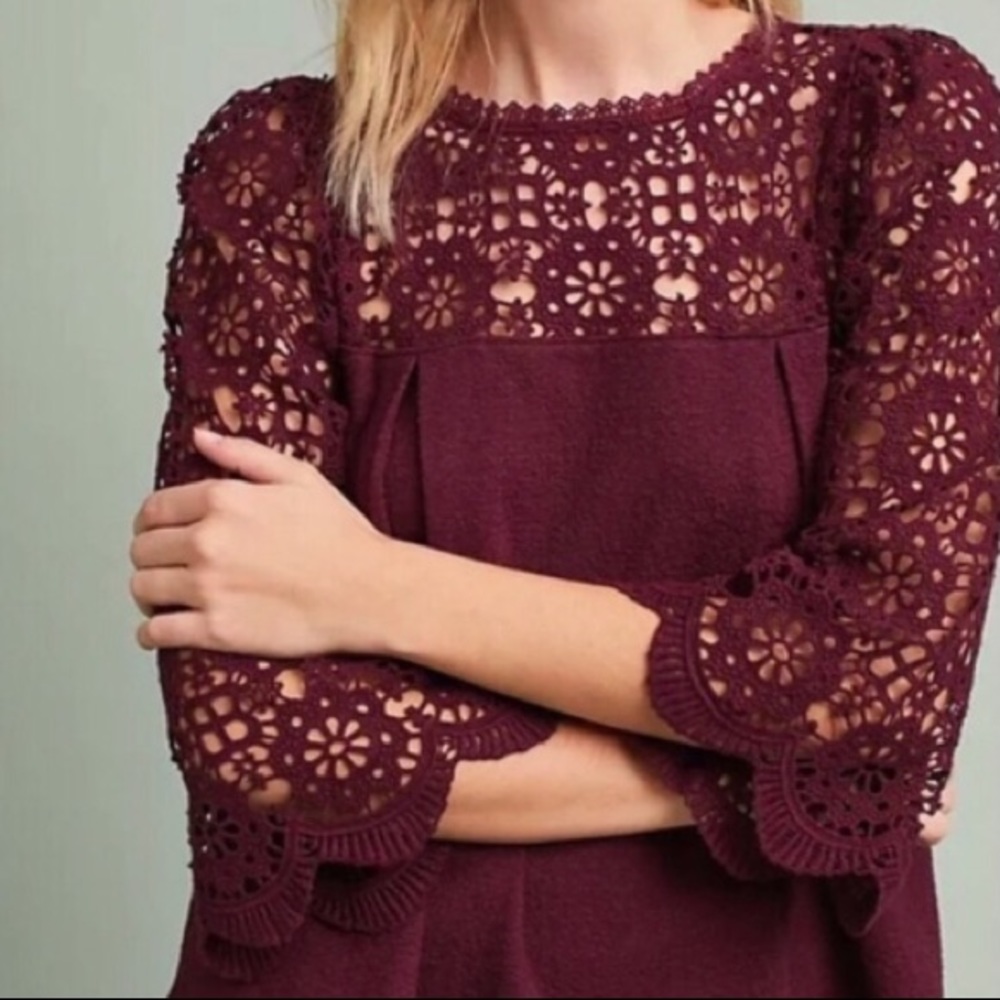Anthropologie Eri + Ali Burgandy Top